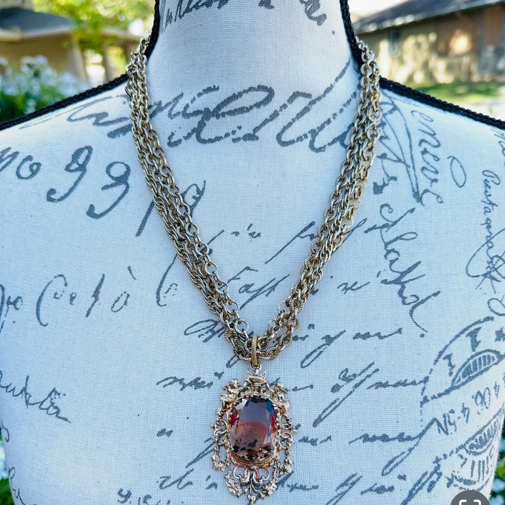 Vintage 1940s Baroque Cherub Necklace